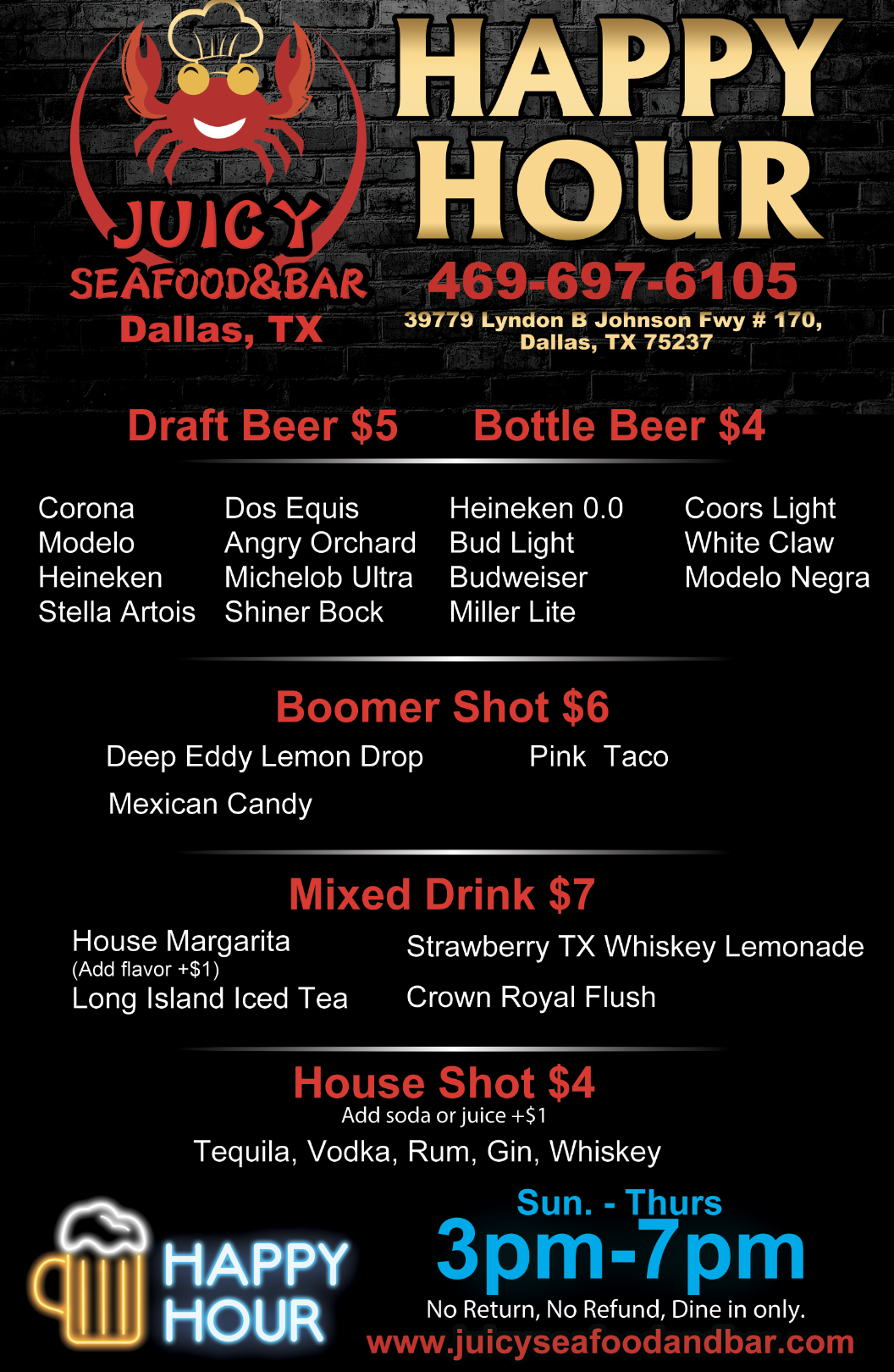 Interior view of the circular bar counter at Juicy Seafood & Bar, featuring polished metallic surfaces, neutral-toned seating, recessed LED lighting, and a well-stocked back bar with bottles and glassware.